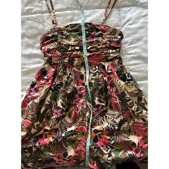 Hutch for Anthropologie Smocked Wide-Leg Jumpsuit Tropical‎ Floral Whimsygoth S - Picture 11 of 14